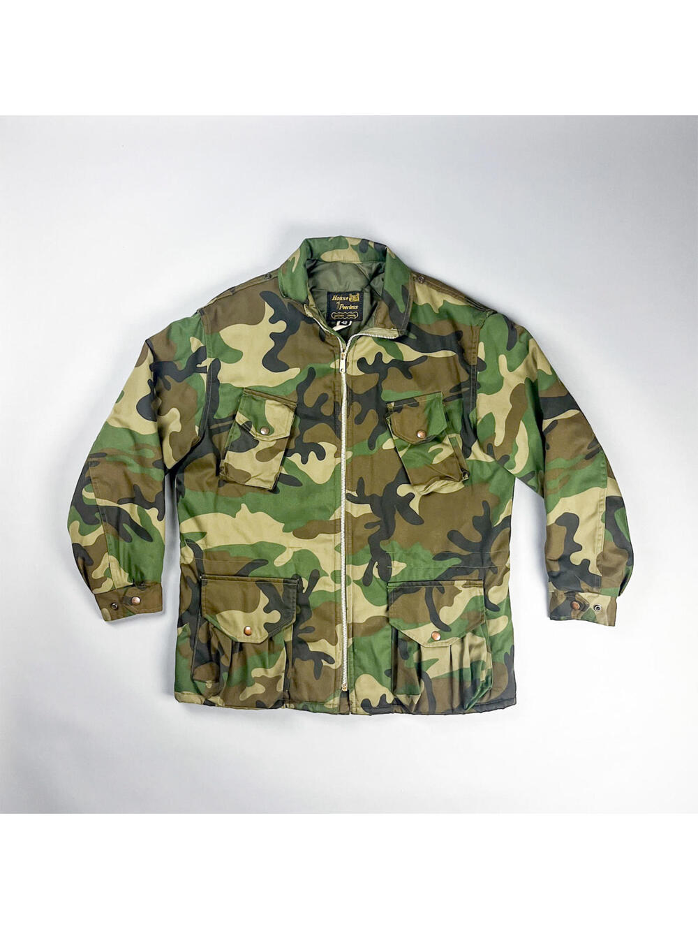 Vintage Camouflage Hunting Jacket with Multiple Pockets, Men's Outerwear